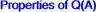 Properties of Q(A)